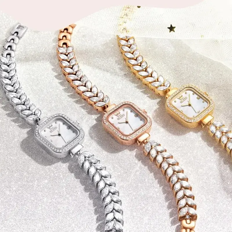 Olevs Silver Dial Rose Gold-Tone Casual Ladies Watch- 9987